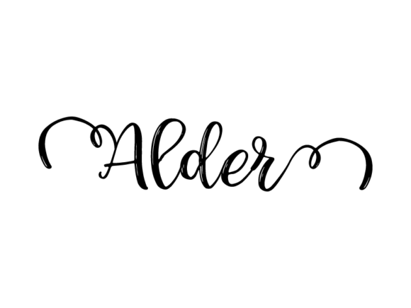 Alder Lettering: Monochrome Graphics for Print Templates