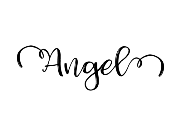 Angel Lettering: Monochrome Graphics for Print Templates