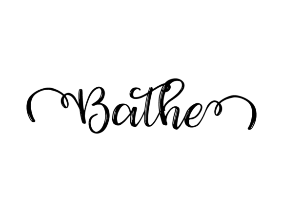 Bathe Lettering: Monochrome Graphics for Print Templates