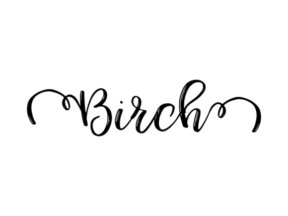 Birch Lettering: Monochrome Graphics for Print Templates