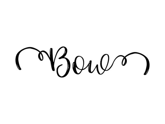 Bow Lettering: Monochrome Graphics for Print Templates