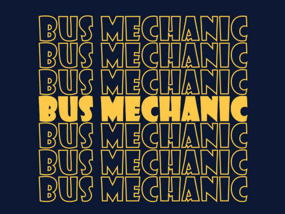 Bus Mechanic SVG Cut File: Graphics for Print Templates