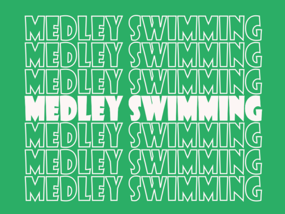 Medley Swimming SVG Graphics for Print Templates