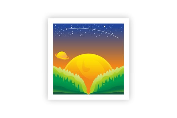 Print Template Panorama Nature Graphics