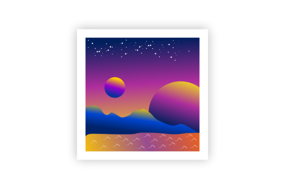 Print Template Panorama Purple: Graphics & Print Templates